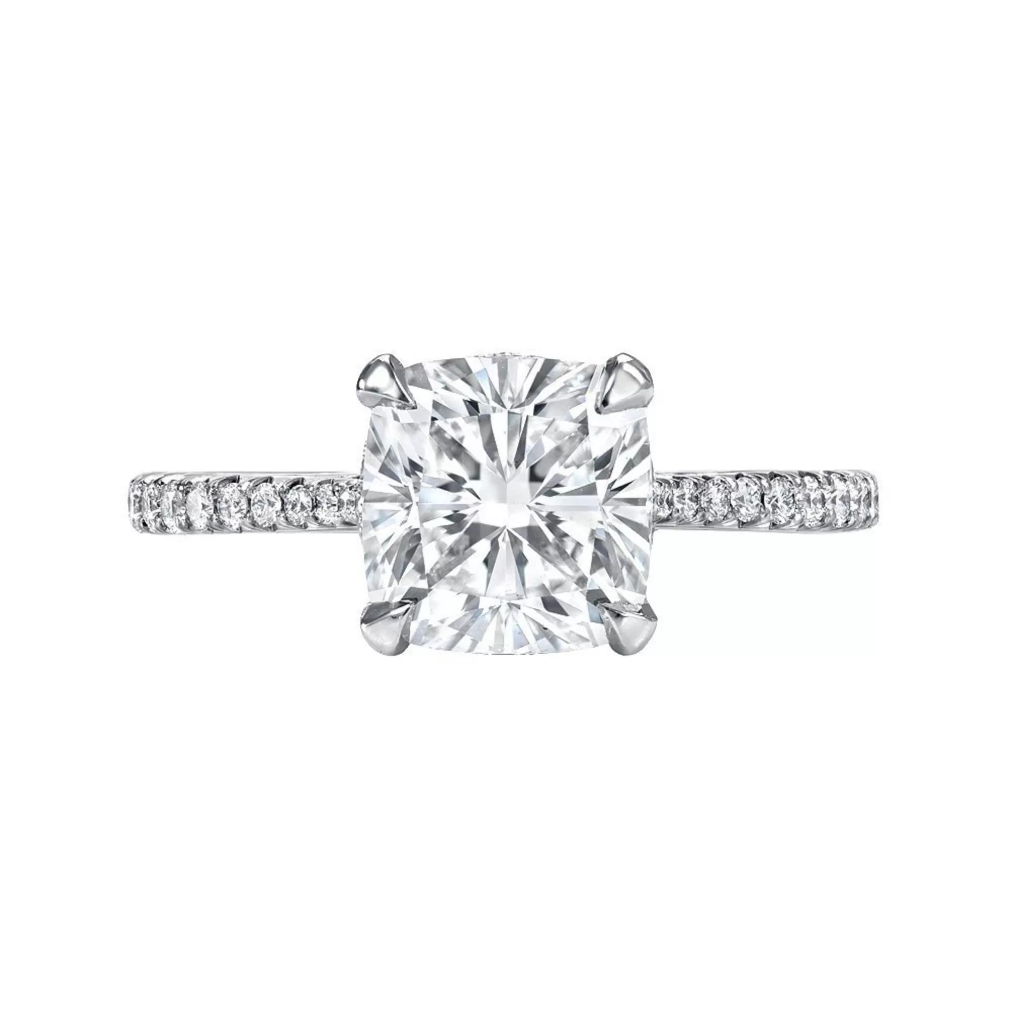 2.50 ctw 4 Prong Cushion Cut Engagement Ring