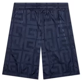 4G Shiny Bermuda Shorts - Navy