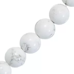 8mm Round White Howlite Beads (Pack of 10)