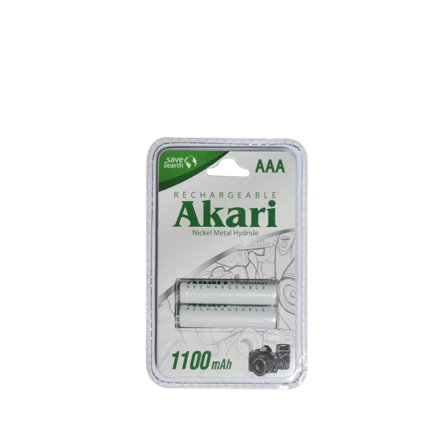 Akari Rechargeable  Battery AAA - 1100mAh (ARB1100MH-BP2)