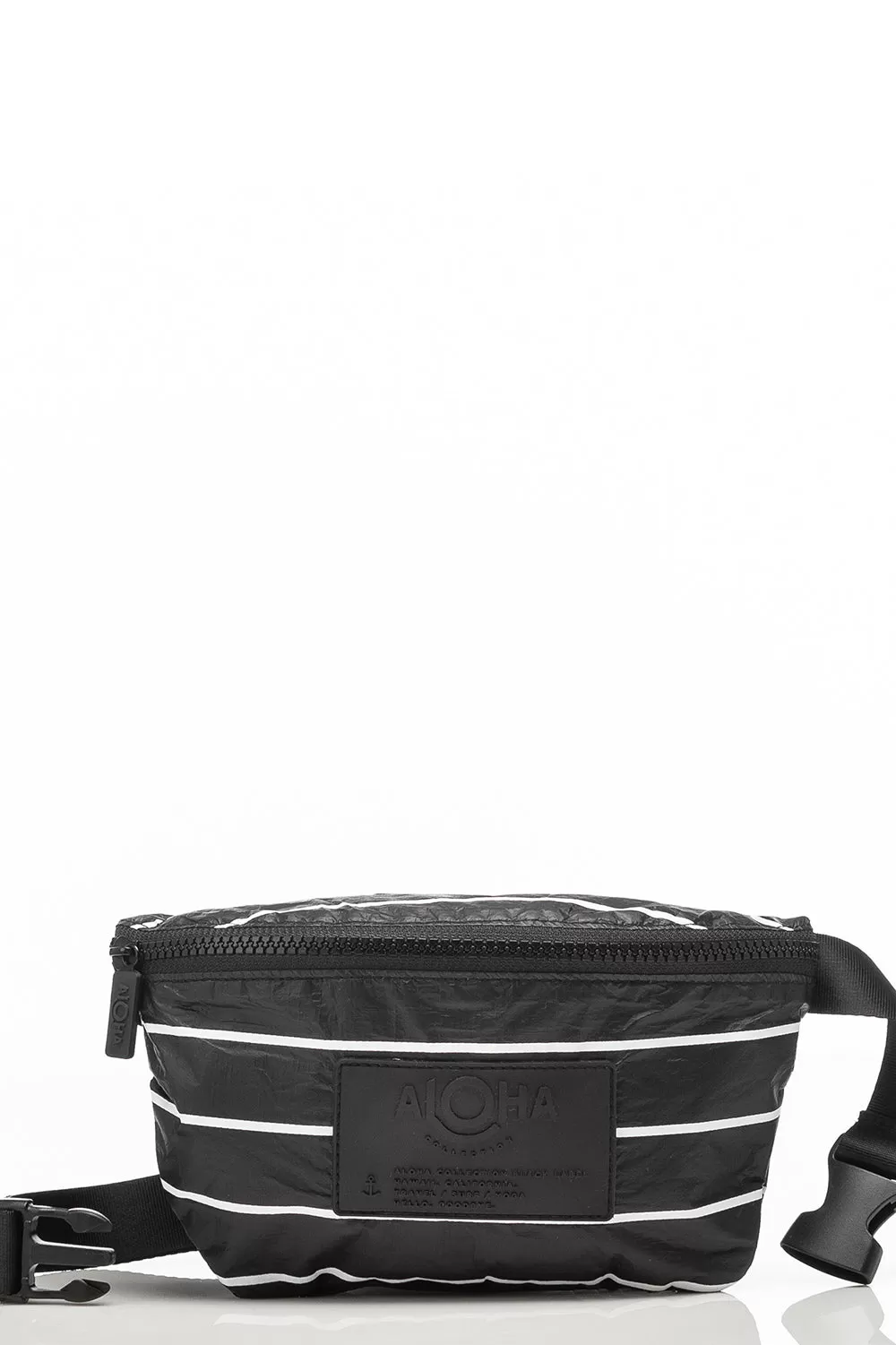 ALOHA Collection Mini Hip Pack in White Pinstripe on Black