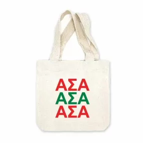 Alpha Sigma Alpha Sorority Greek Letters Mini Tote Gift Bag