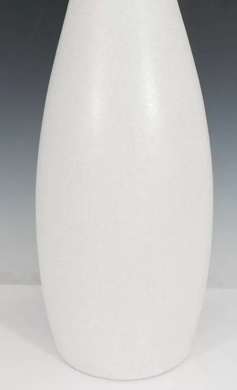 Art Deco Style White Crackle Glaze Vase from France