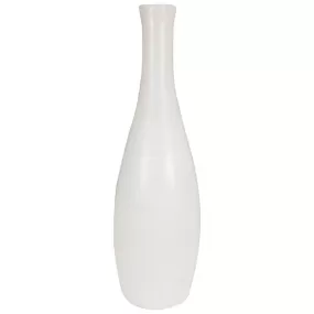 Art Deco Style White Crackle Glaze Vase from France