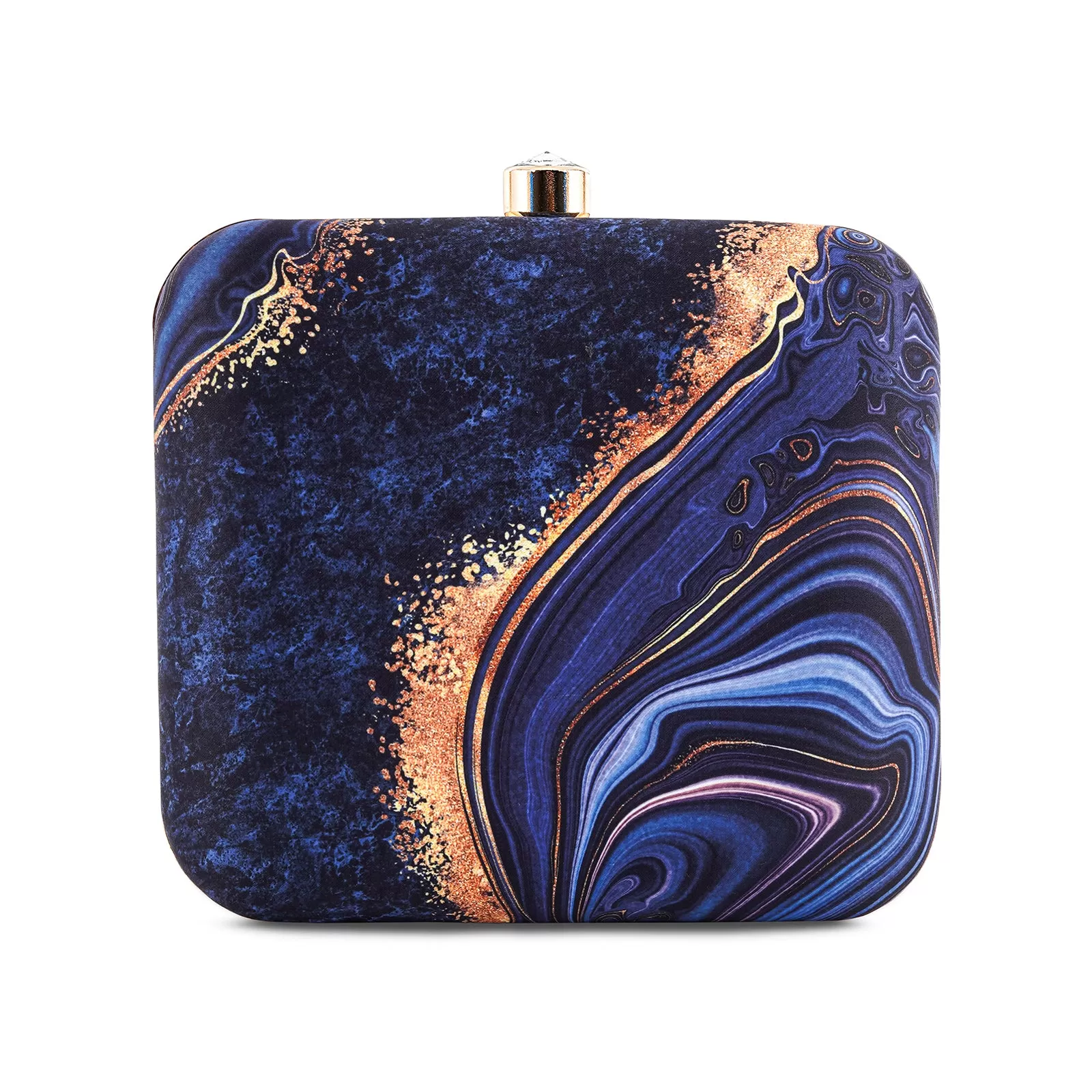 Azzure Quartz Blue Printed Clutch