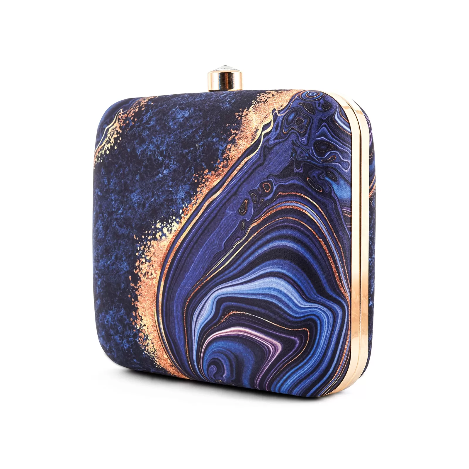 Azzure Quartz Blue Printed Clutch