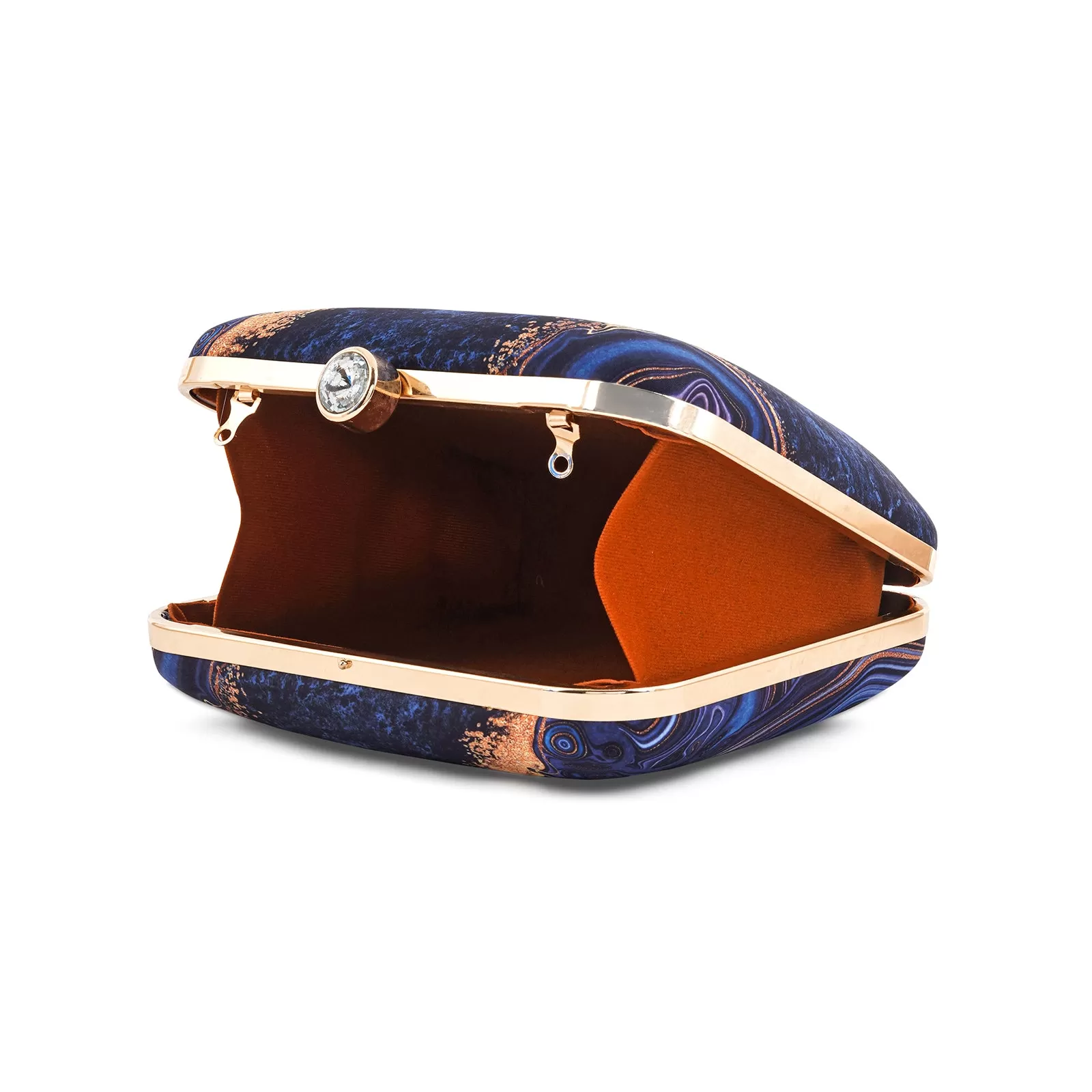 Azzure Quartz Blue Printed Clutch