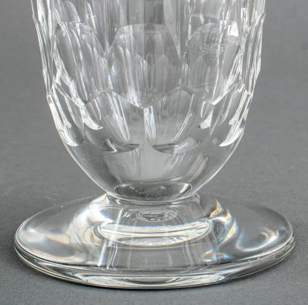 Baccarat Crystal Footed Urn Vase, Pair