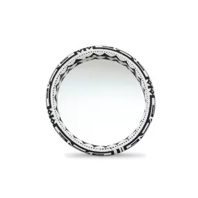 Beaded Mirror Small | Black and White Geometric