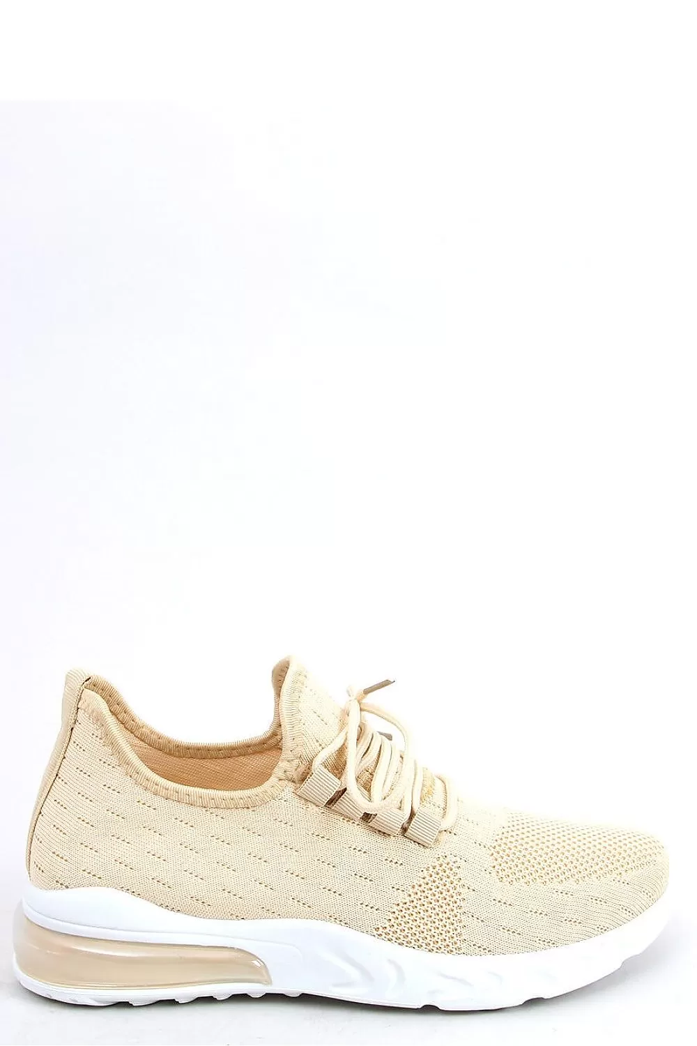 Beige Fabric Sport Shoes