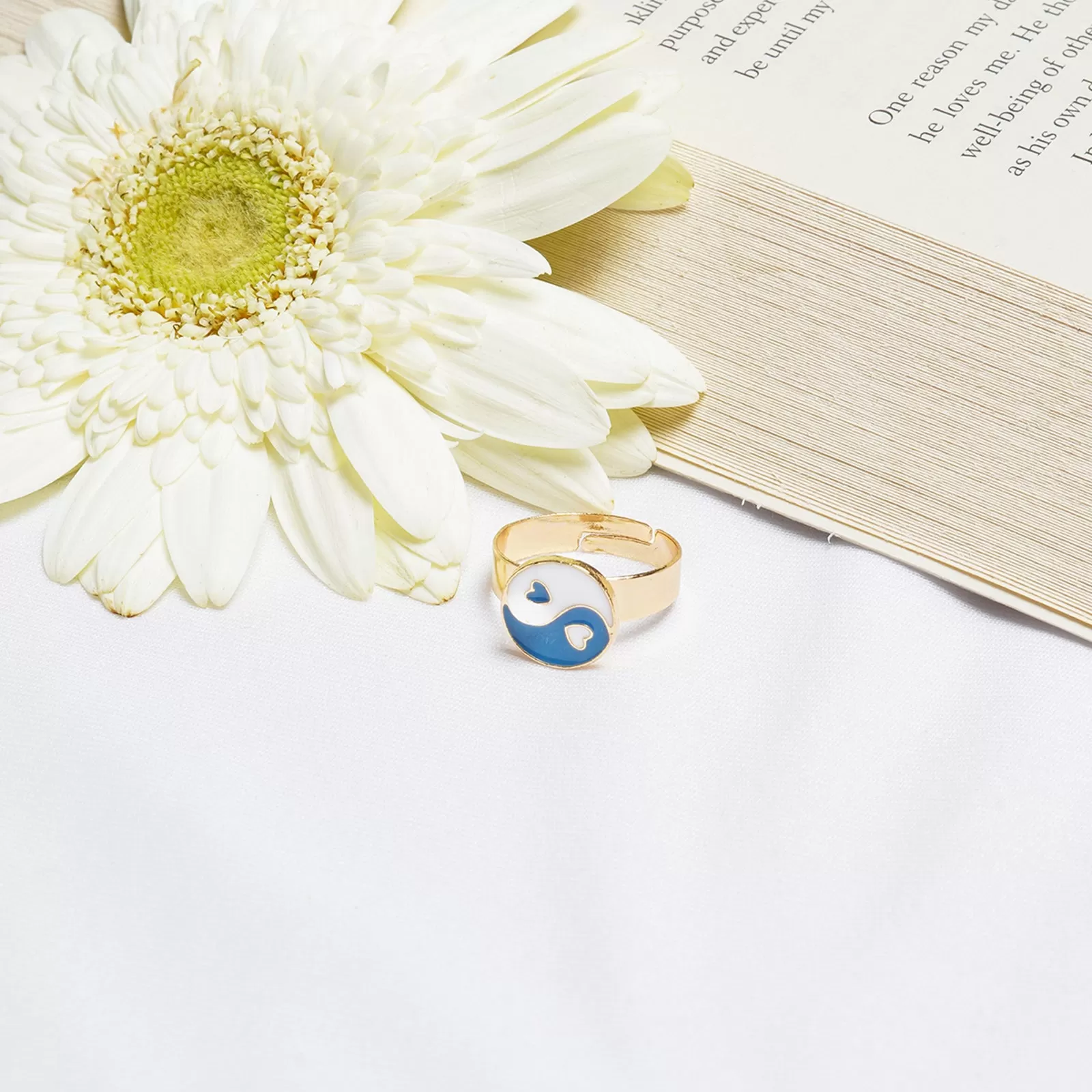 Bewitched Ying Yang Blue And White Ring