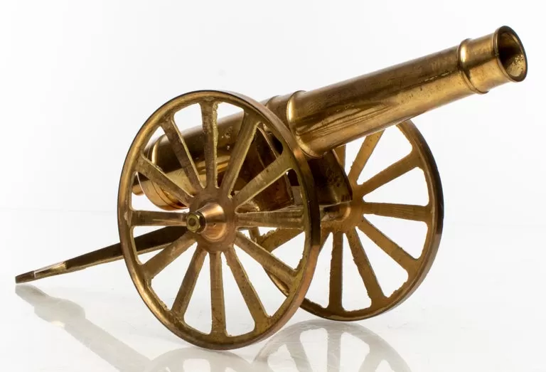 Brass Tabletop Model of a Cannon