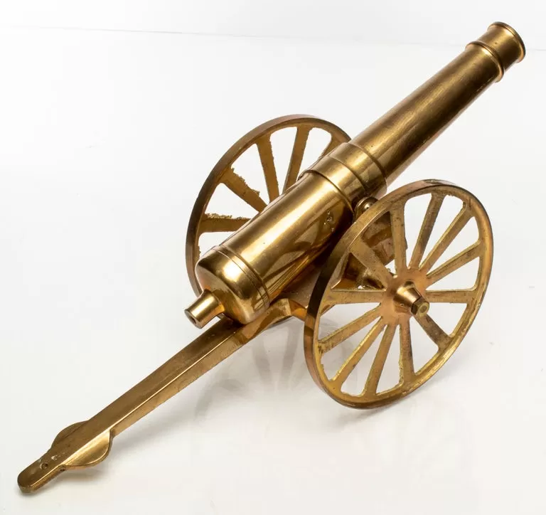 Brass Tabletop Model of a Cannon