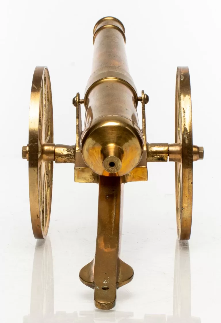 Brass Tabletop Model of a Cannon