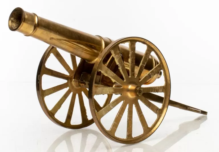 Brass Tabletop Model of a Cannon