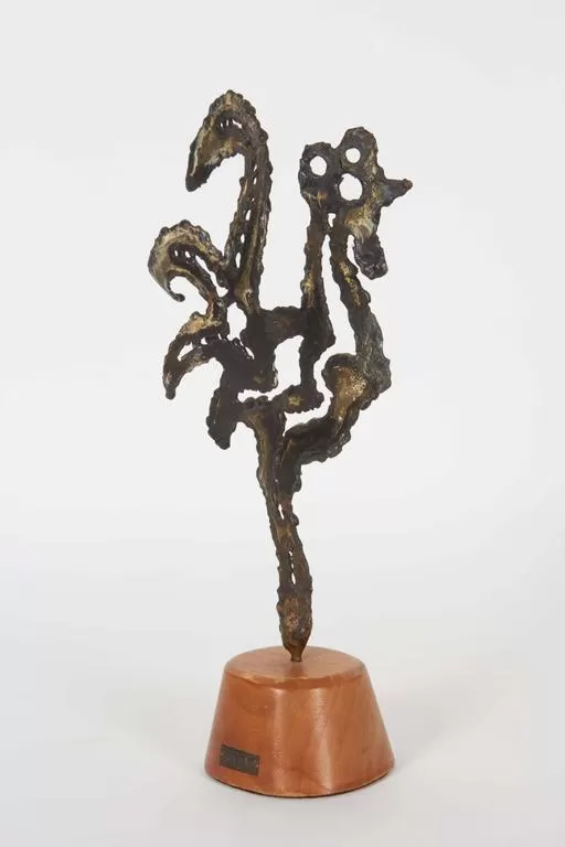 Brutalist Style Rooster by Bill Lett, Bronze