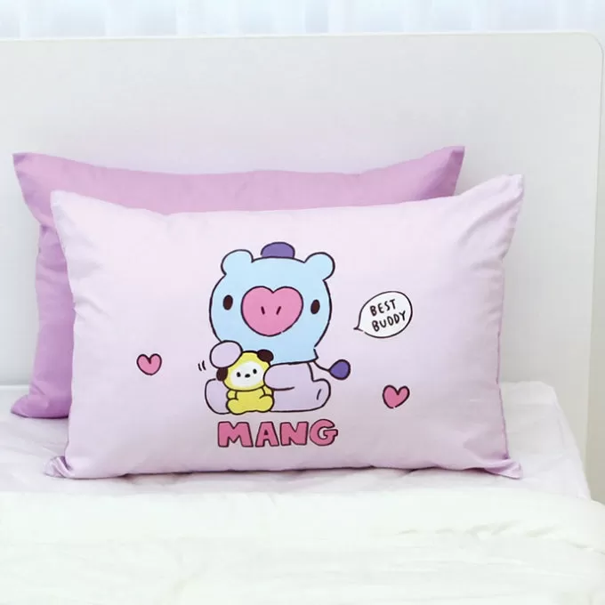 BT21 Little Buddy Pillow Covers Bangtan Boys BTS Cushion Cases 100% Cotton Kpop Home Decor Bedroom Naradeco Line Freinds