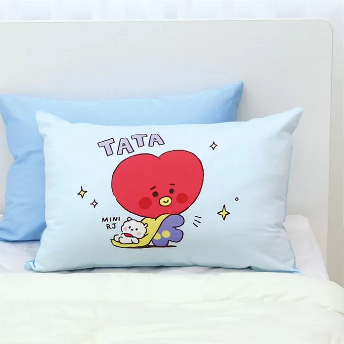 BT21 Little Buddy Pillow Covers Bangtan Boys BTS Cushion Cases 100% Cotton Kpop Home Decor Bedroom Naradeco Line Freinds