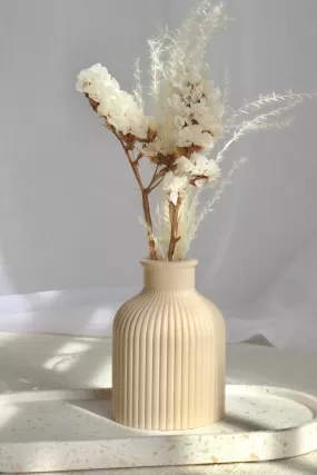 Bud Ribbed Tan 9.5cm Vase