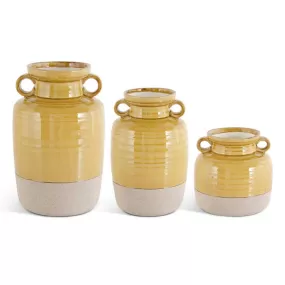 Butterscotch Ceramic Double Handled Pot - small