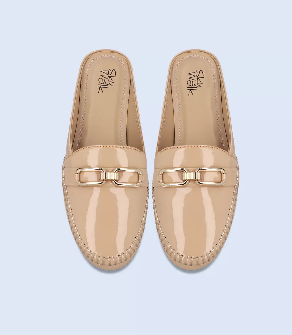 BW8291-BEIGE-Women Comfort Mules