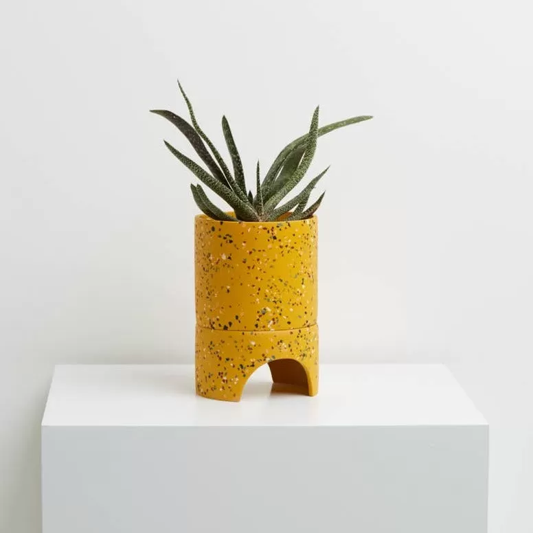 Capra Designs - Archie Planter - Golden Terrazzo