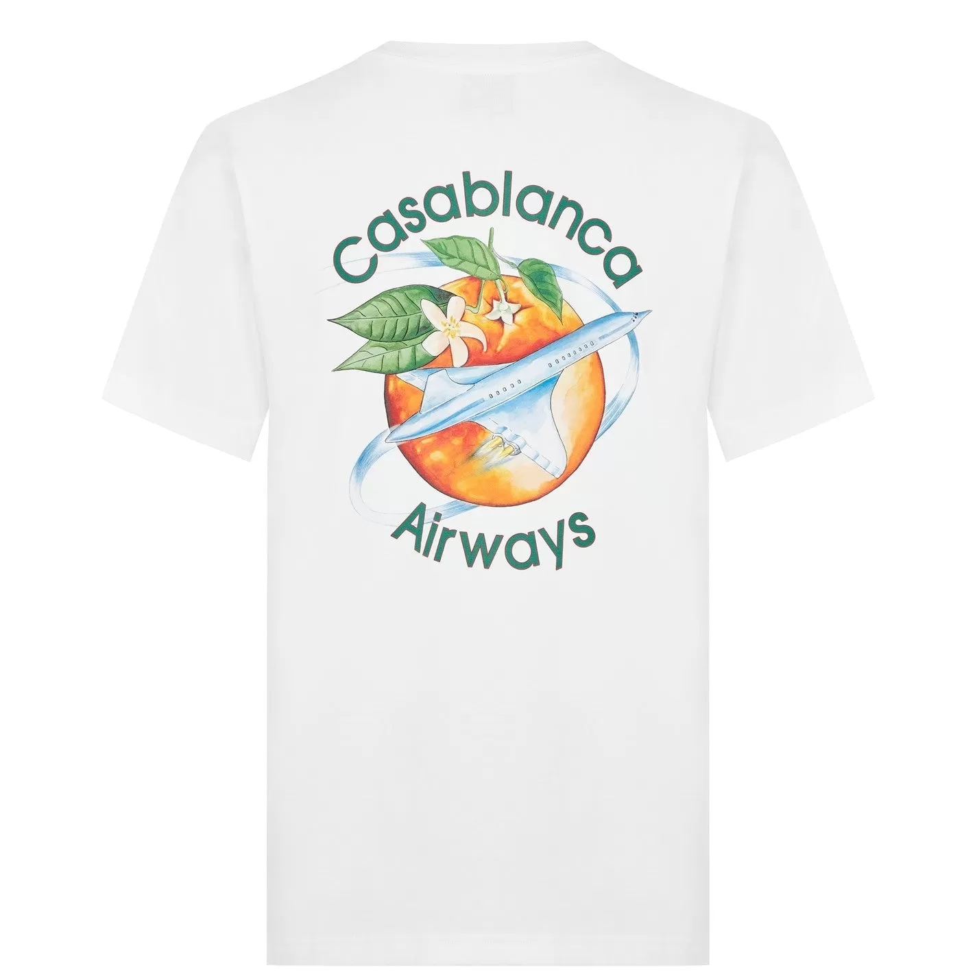 CASABLANCA  ORBITE AUTOUR DE L'ORANGE PRINT T-SHIRT WHITE