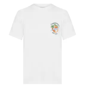 CASABLANCA  ORBITE AUTOUR DE L'ORANGE PRINT T-SHIRT WHITE