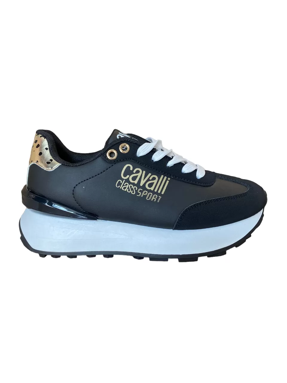 Cavalli Class Sport women's casual sneakers with wedge S00CW8638 999 black