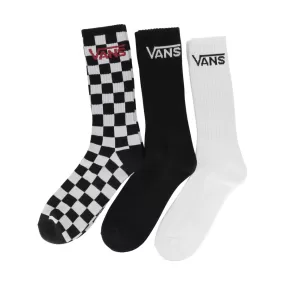 CLASSIC CREW 3PACK SOCKS - BLACK-CHECKERBOARD