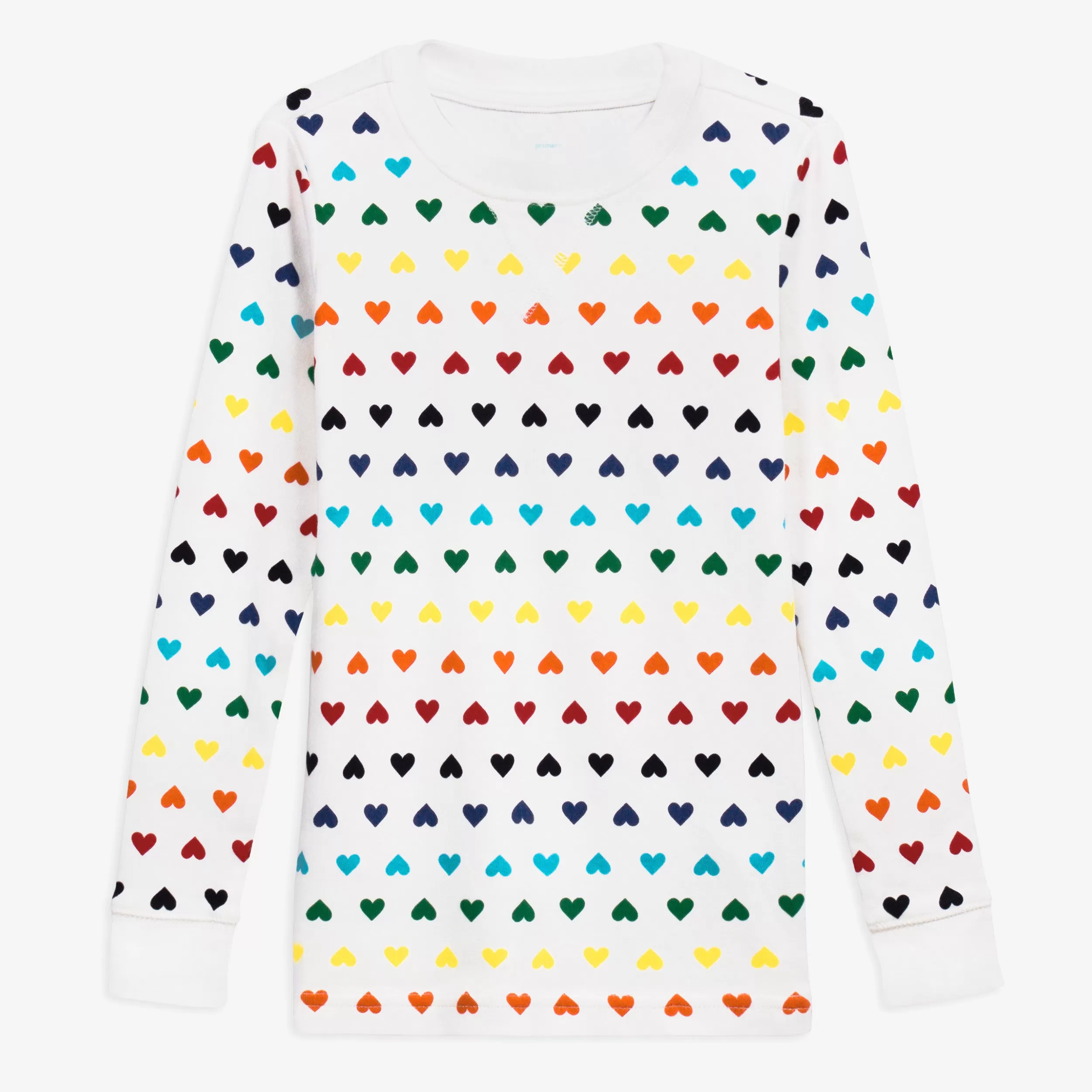 Clearance kids pj top in rainbow heart