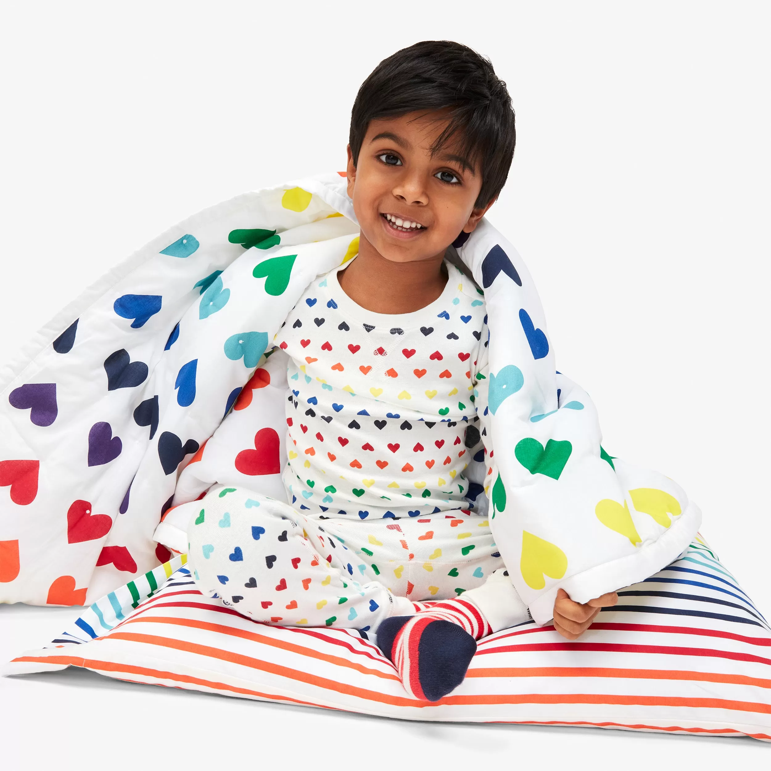 Clearance kids pj top in rainbow heart