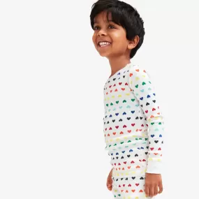 Clearance kids pj top in rainbow heart