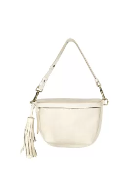 Cream Ivory Leather Sling Bag Crossbody