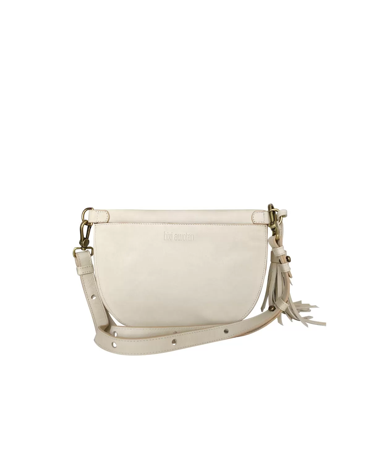 Cream Ivory Leather Sling Bag Crossbody