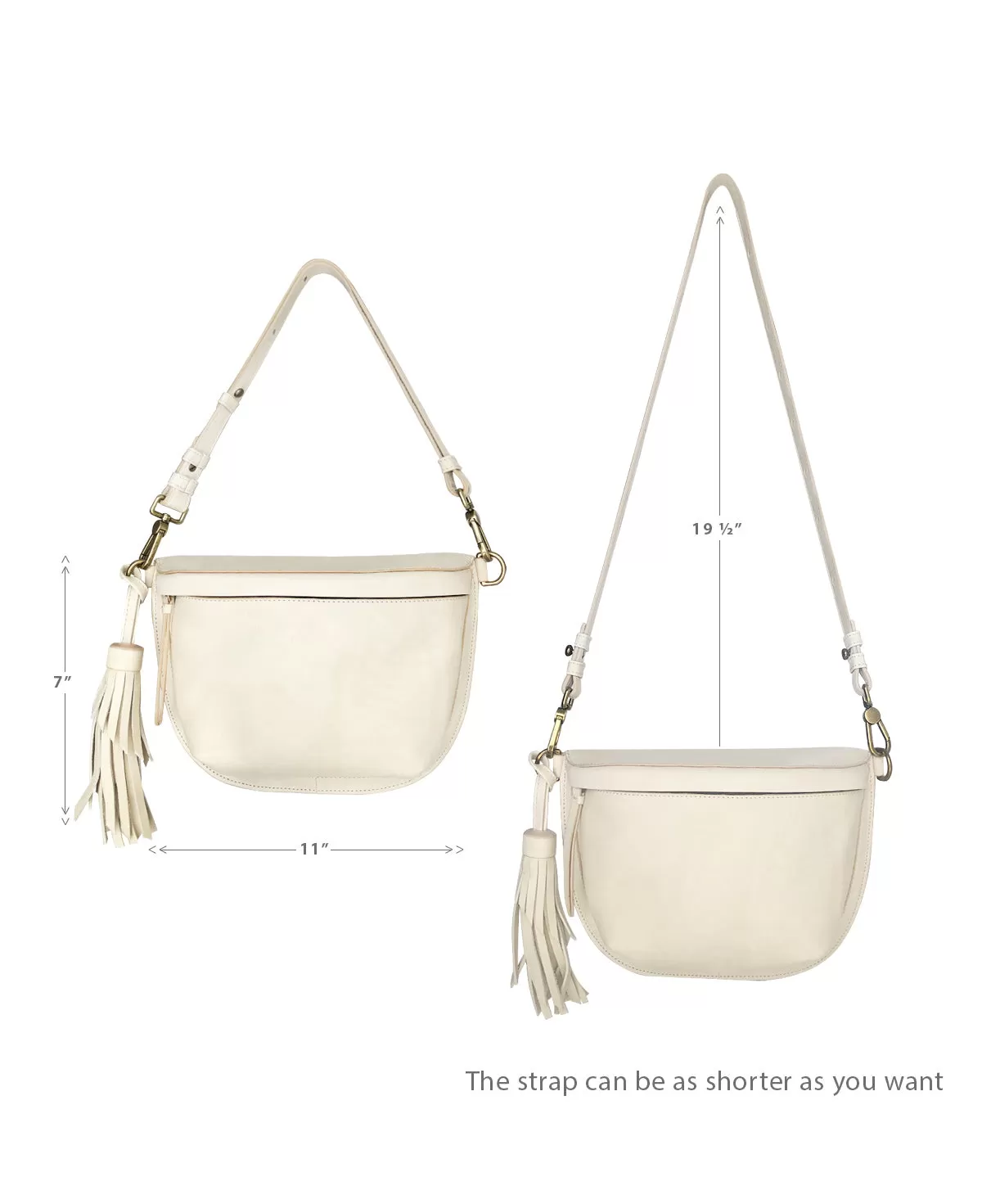 Cream Ivory Leather Sling Bag Crossbody