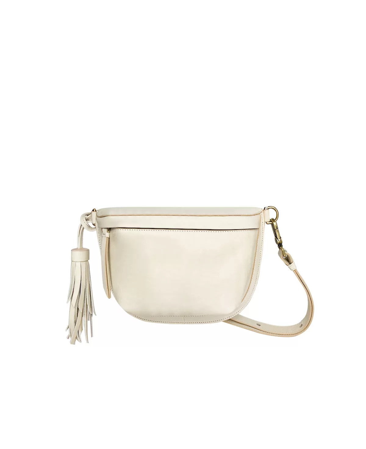 Cream Ivory Leather Sling Bag Crossbody