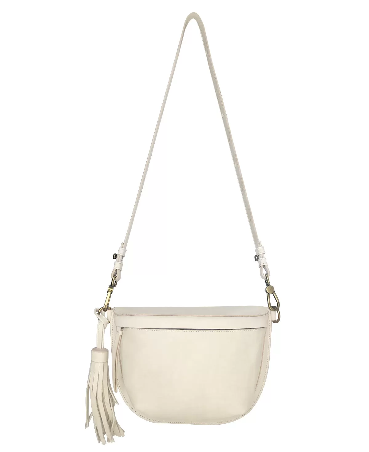 Cream Ivory Leather Sling Bag Crossbody