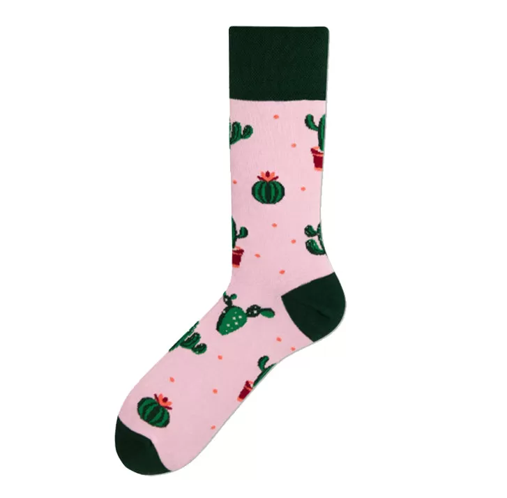 Crew Socks | Mismatched Socks - Cactus