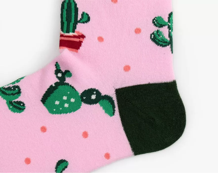 Crew Socks | Mismatched Socks - Cactus