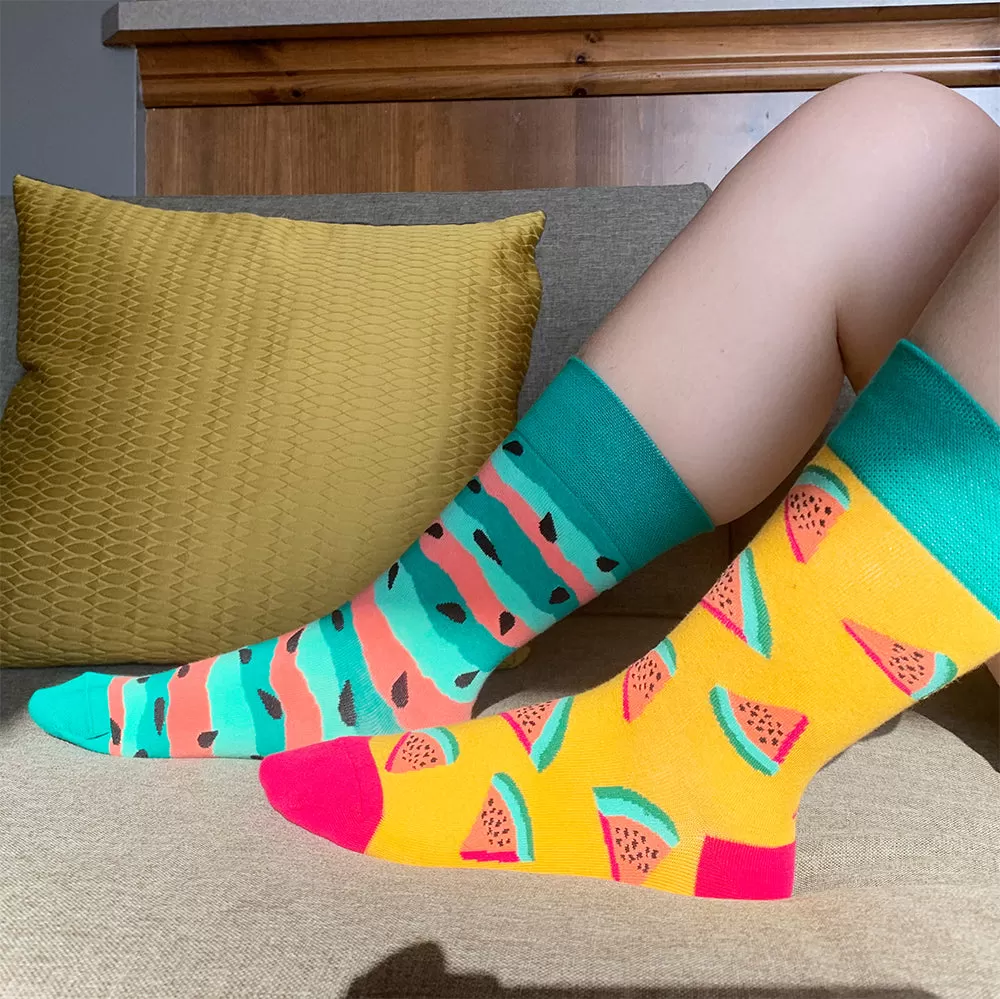 Crew Socks | Mismatched Socks - Watermelon