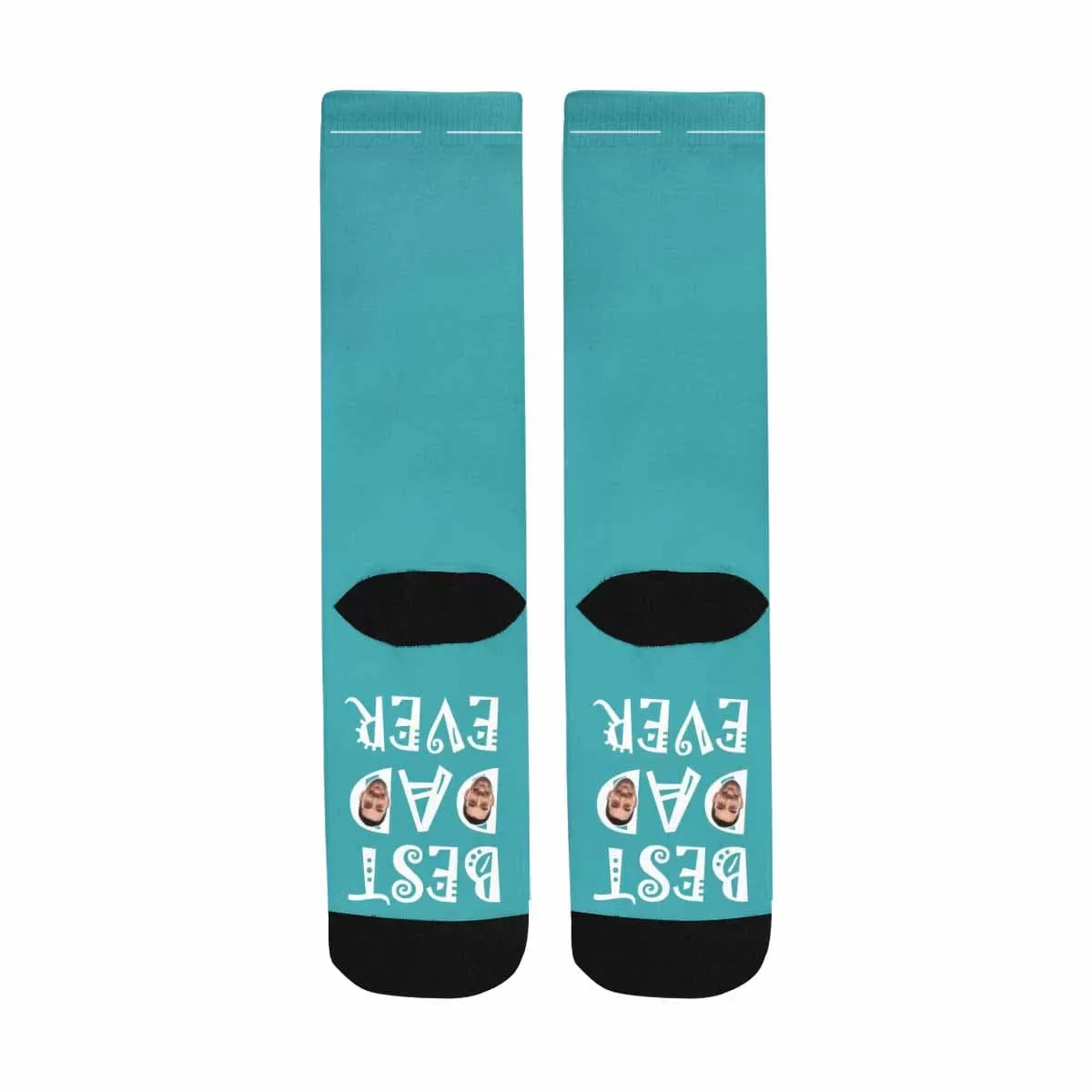 Custom Face Socks Best Dad Ever Sublimated Crew Socks Fathers Day Gift from Son, Gifts Ideas for Men, Fathers, Teens, Husband