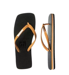 Damien Hall Flip Flops - Black w Tan