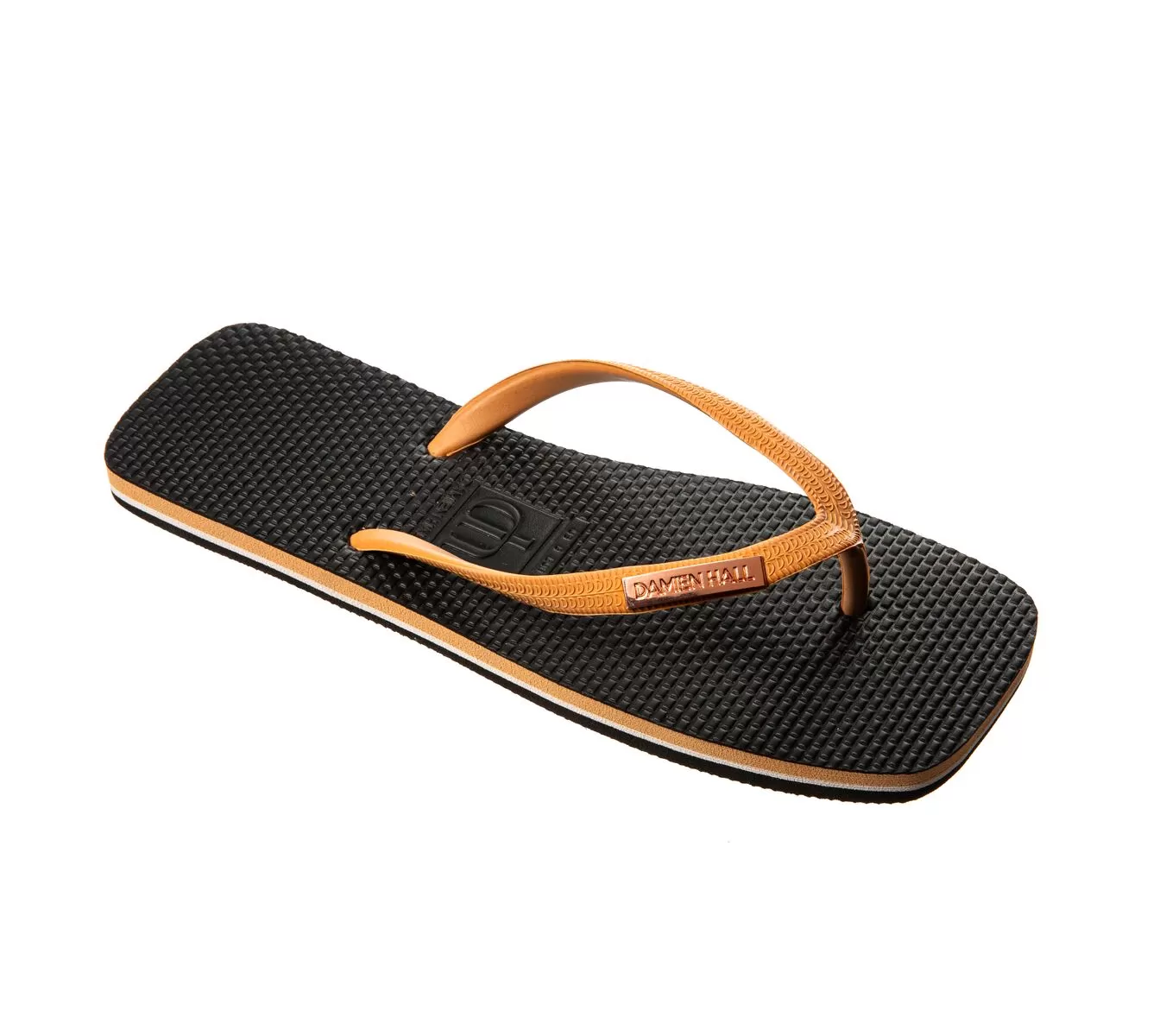 Damien Hall Flip Flops - Black w Tan