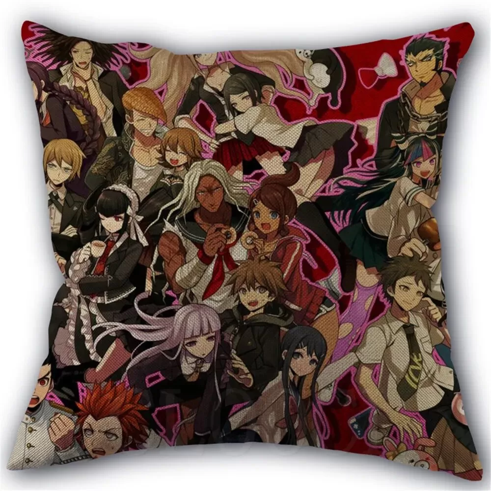 Danganronpa Anime Boy Girls Printed Soft Plush Pillowcase Polyester Cushion Cover Wedding Decorative Pillow Cover