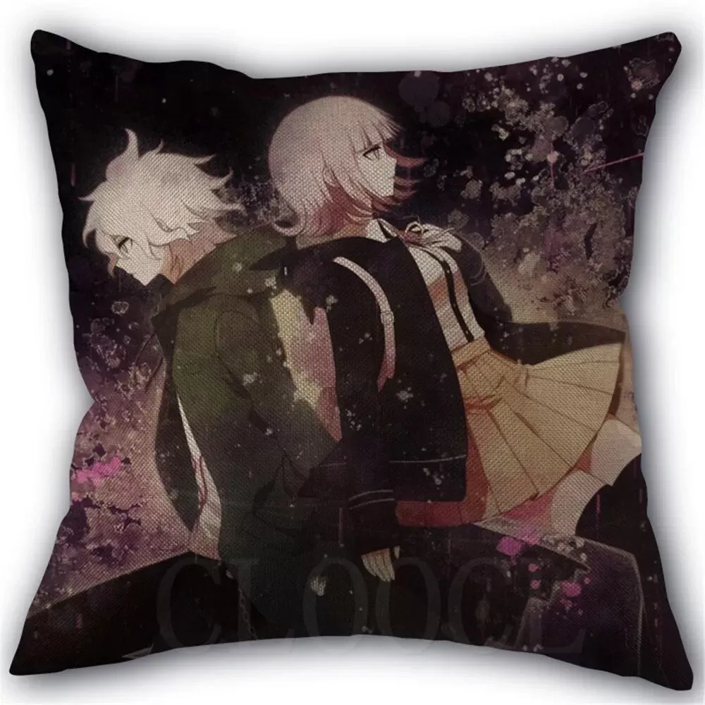 Danganronpa Anime Boy Girls Printed Soft Plush Pillowcase Polyester Cushion Cover Wedding Decorative Pillow Cover