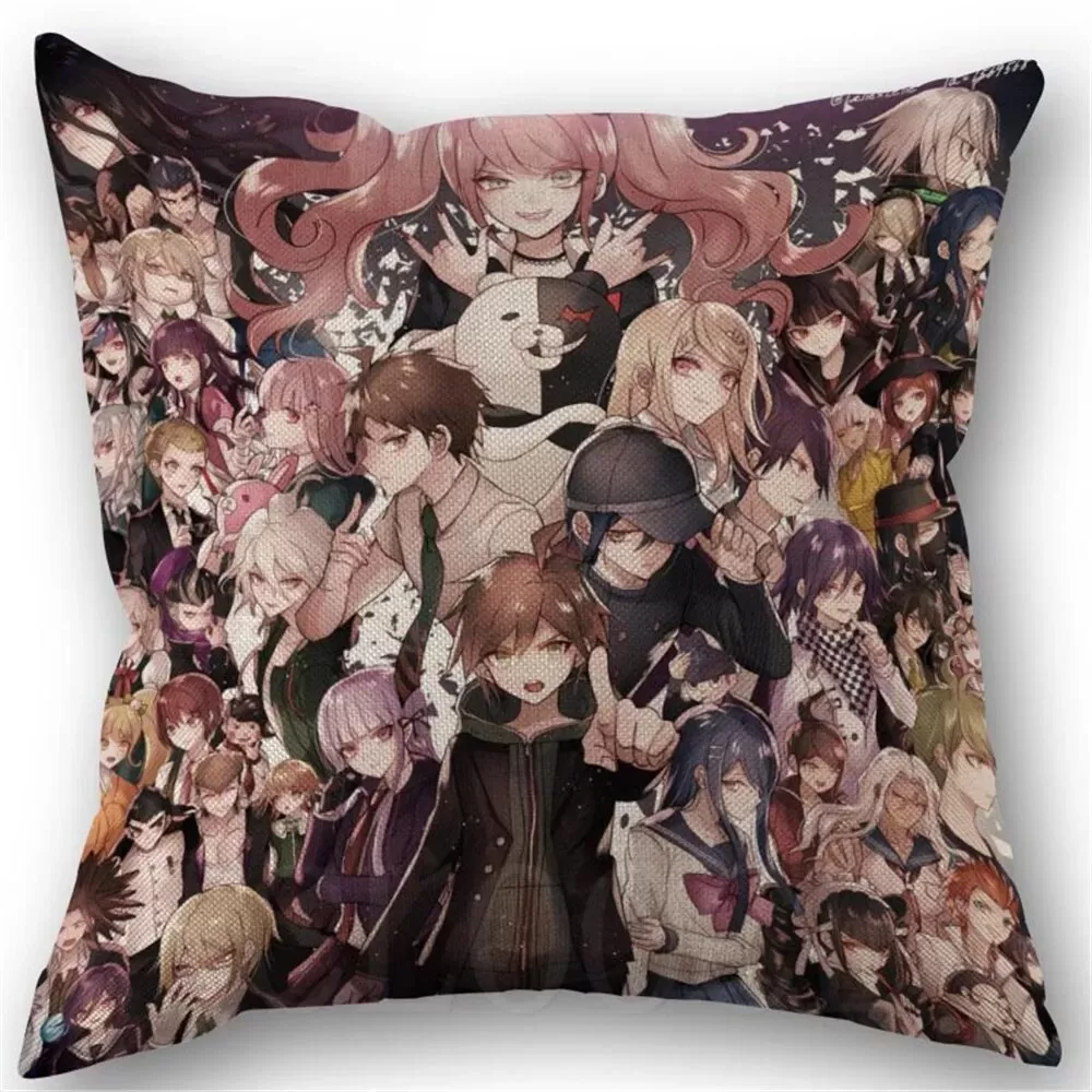 Danganronpa Anime Boy Girls Printed Soft Plush Pillowcase Polyester Cushion Cover Wedding Decorative Pillow Cover