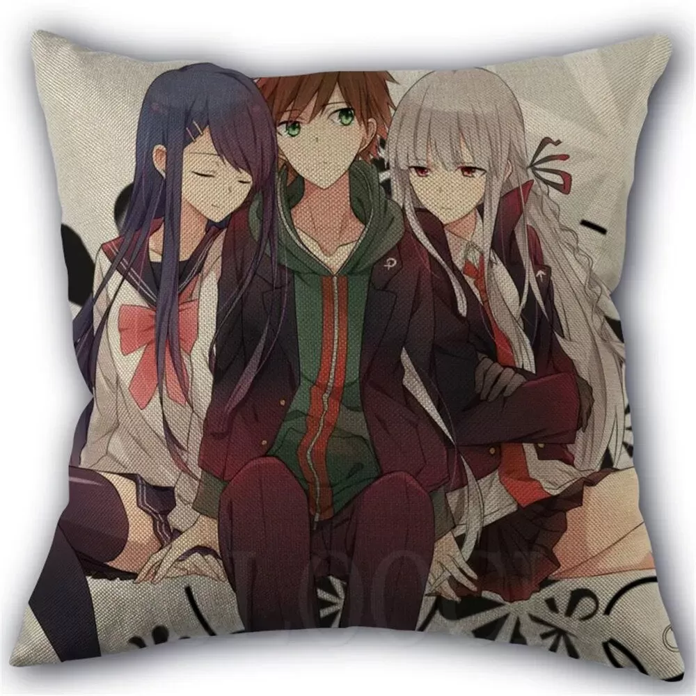 Danganronpa Anime Boy Girls Printed Soft Plush Pillowcase Polyester Cushion Cover Wedding Decorative Pillow Cover