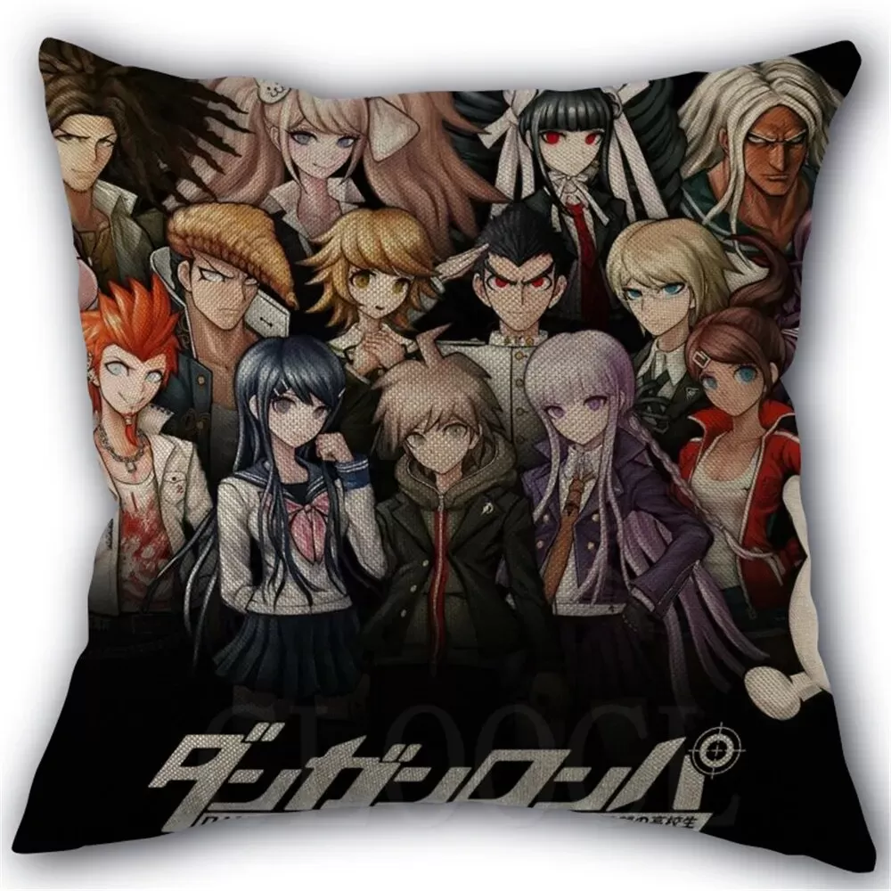 Danganronpa Anime Boy Girls Printed Soft Plush Pillowcase Polyester Cushion Cover Wedding Decorative Pillow Cover