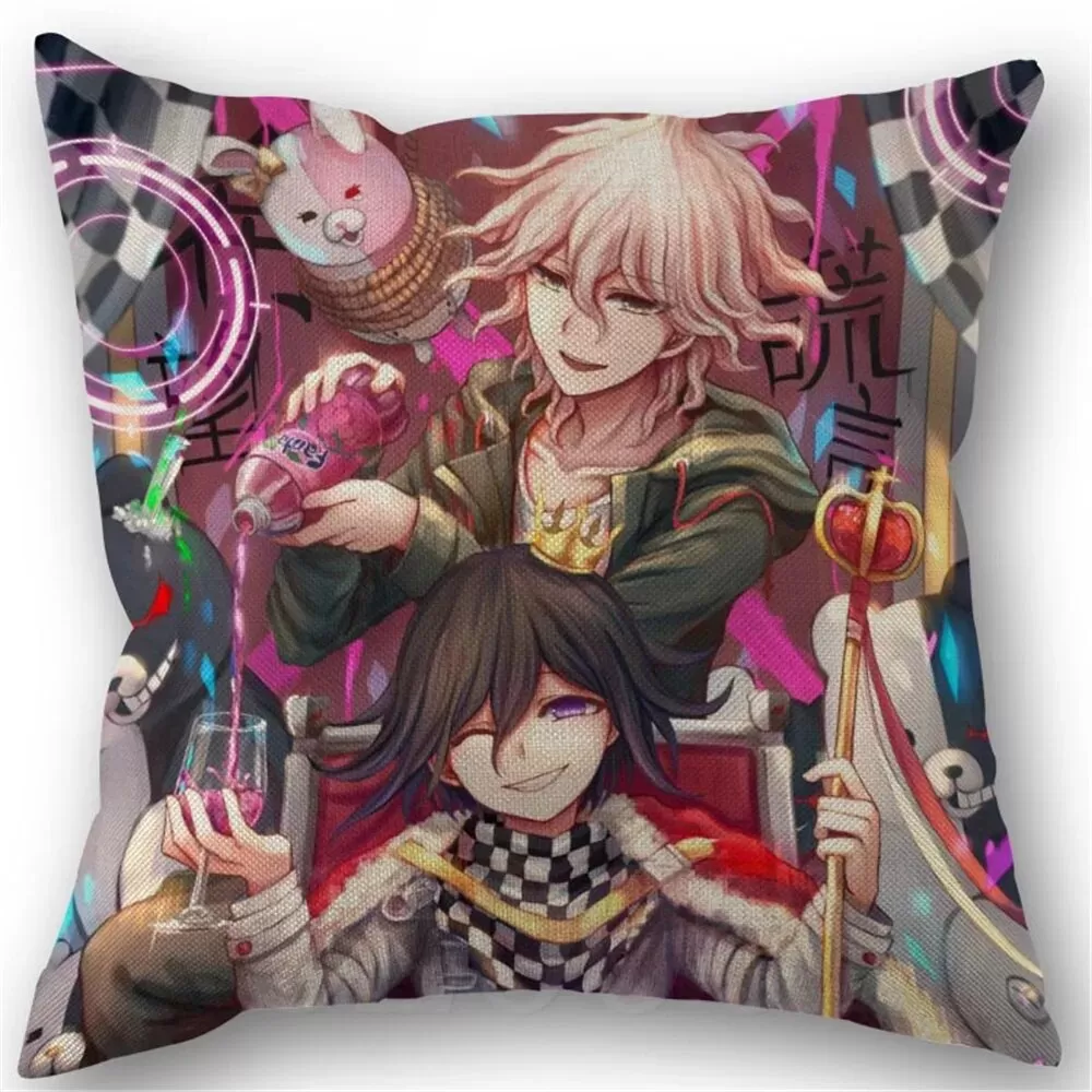 Danganronpa Anime Boy Girls Printed Soft Plush Pillowcase Polyester Cushion Cover Wedding Decorative Pillow Cover